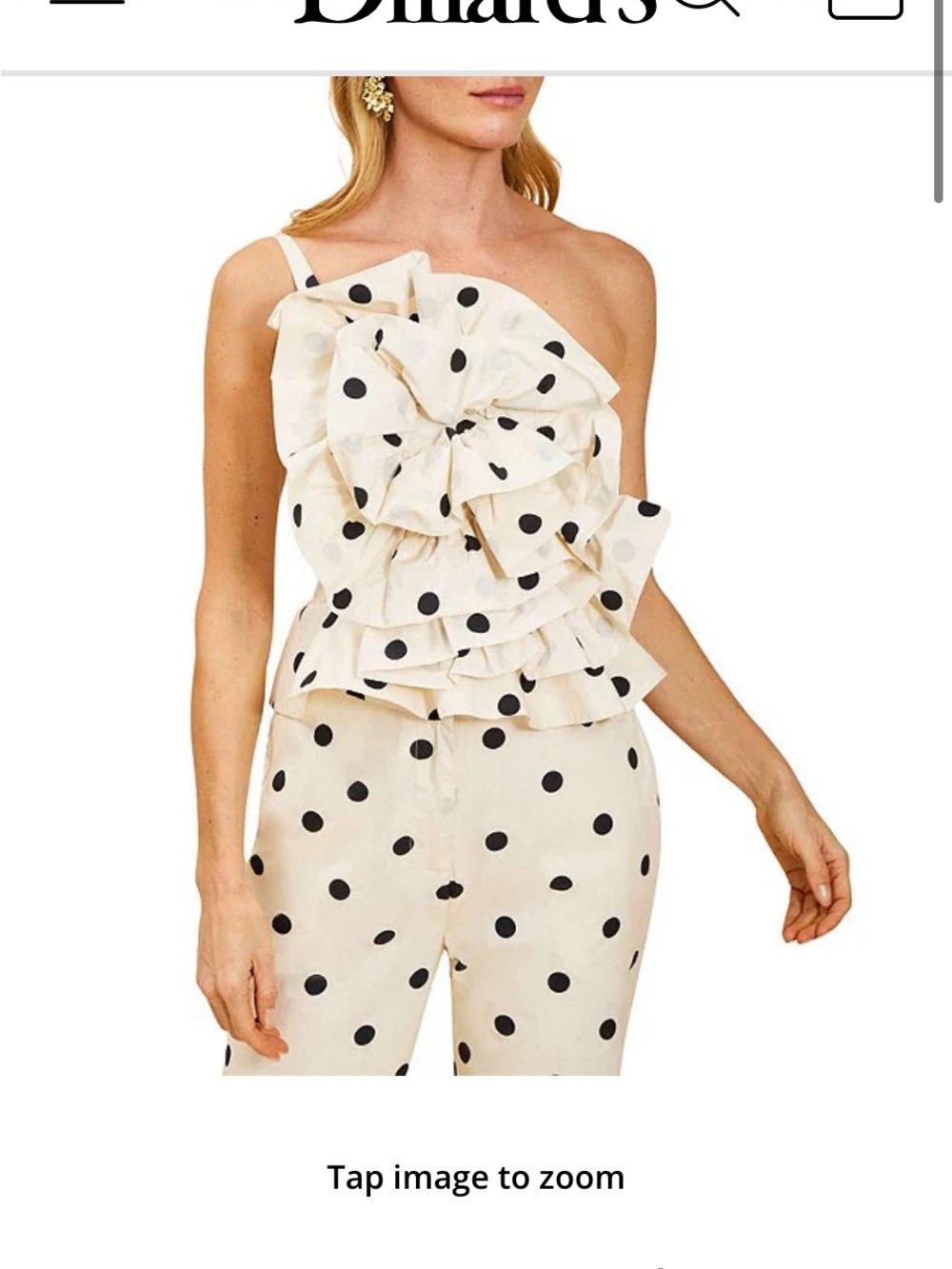 One-Shoulder Cream Polka Dot Ruffle Jumpsuit